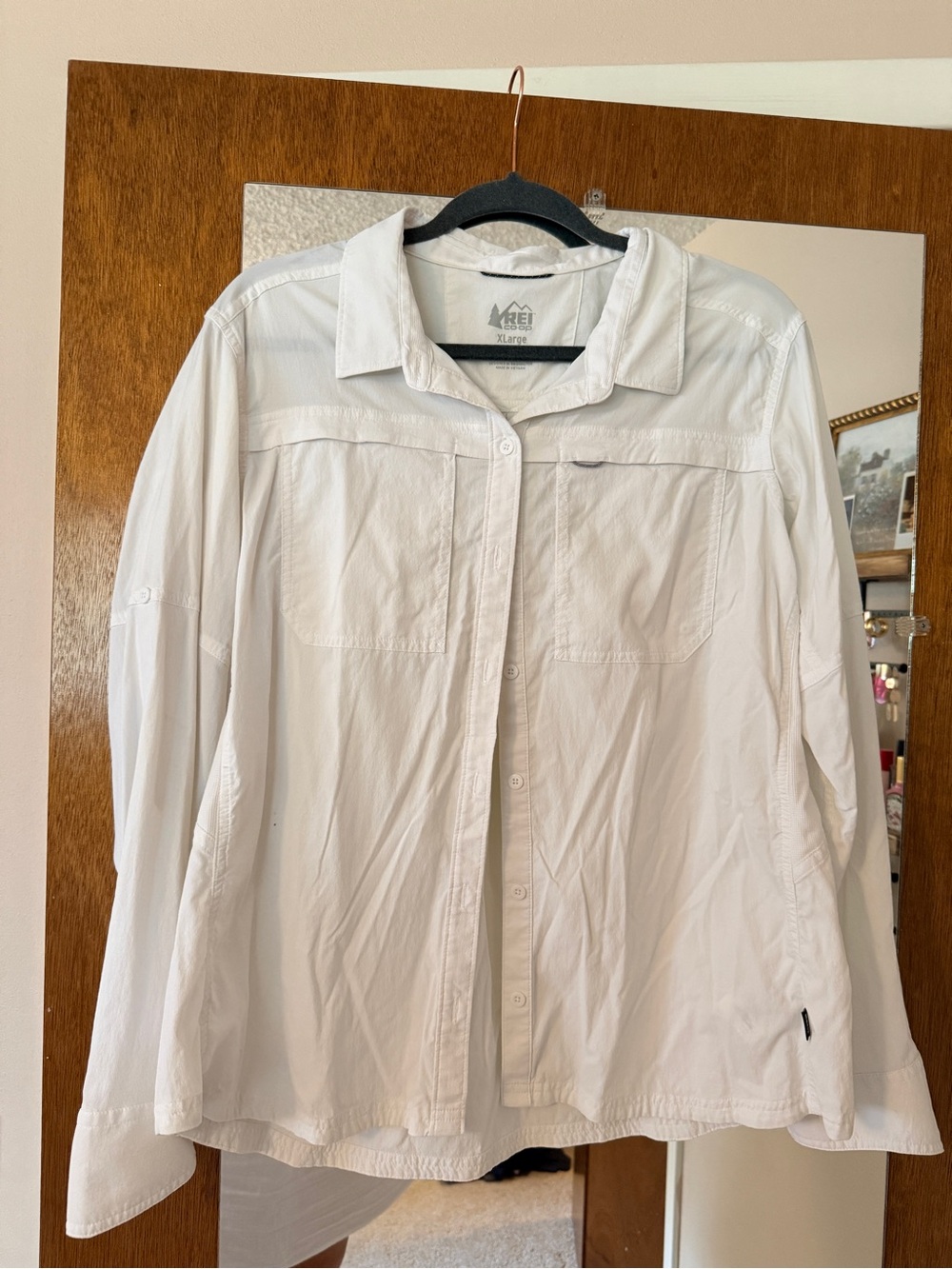 REI Co-op White Long Sleeve Button Down Shirt Women’s XL